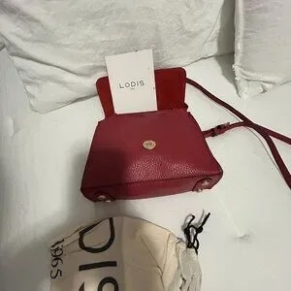 NWT! Women's Mini Lodis "Addison" Red Designer Leather Purse - Picture 11 of 14